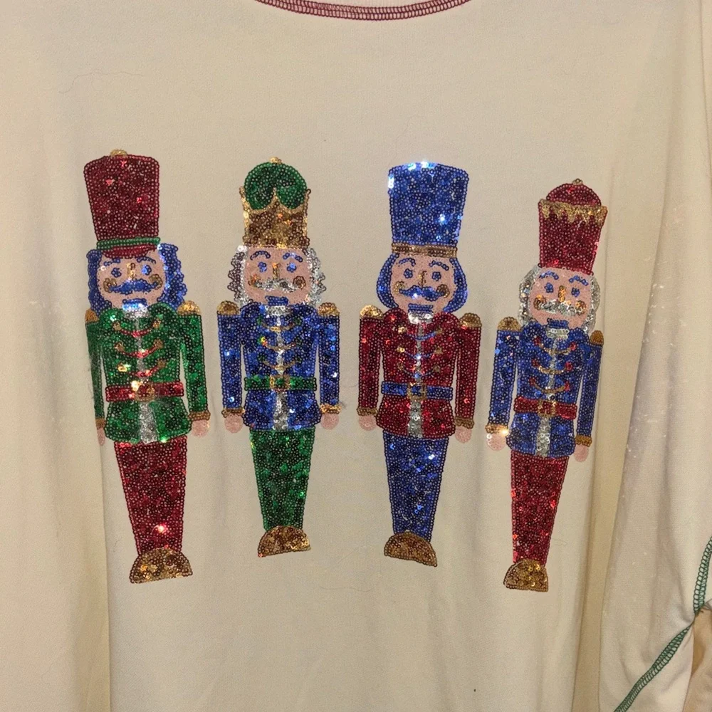 Fantastic Fawn Cream Nutcracker Crewneck Sweater - Picture 2 of 3